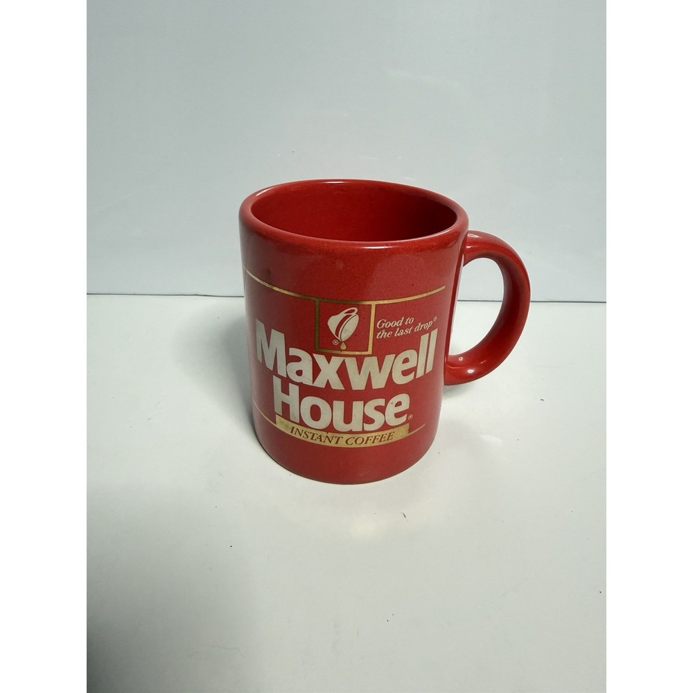 Red Maxwell House Instant Coffee Cup Mug 12 oz England Vintage 1980s K-1